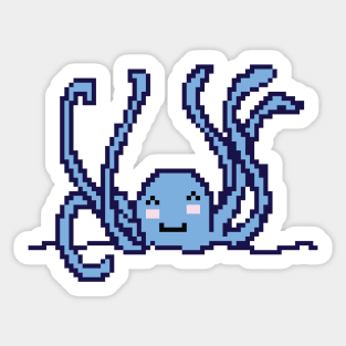 Cute Purple Pixel Octopus Sticker